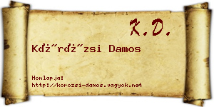 Körözsi Damos névjegykártya